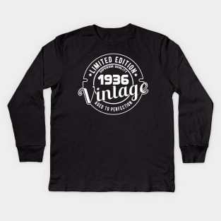 1936 VINTAGE - BIRTHDAY GIFT Kids Long Sleeve T-Shirt